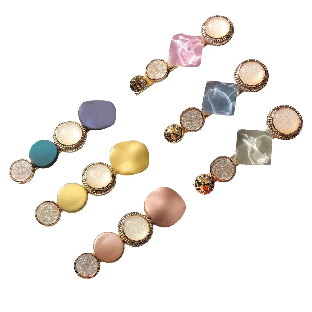 

6 шт. заколки для волос винтажный металлический дизайн красочные модные заколки для волос для женщин и девочек элегантные очаровательные офисные повседневные заколки