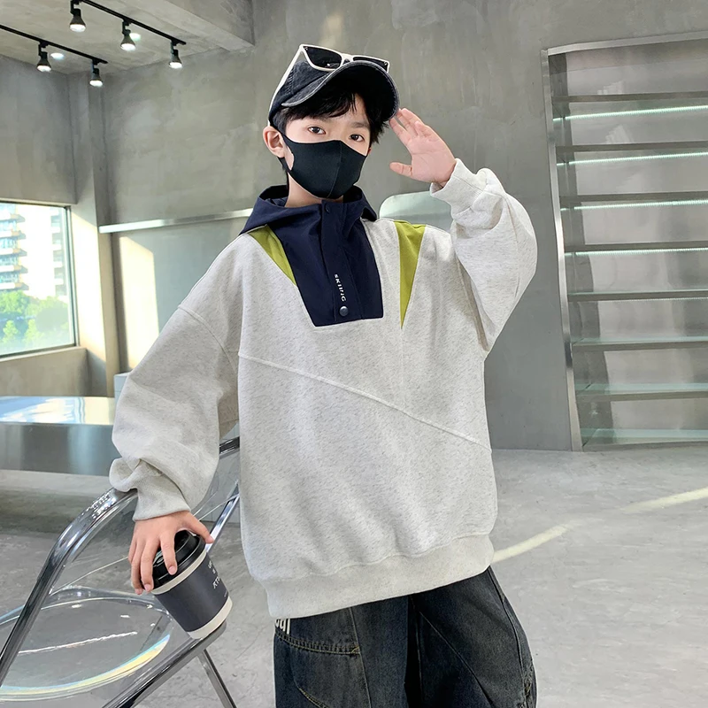 أطفال الشارع الشهير y2k الأطفال كنزة قطيفة ريترو Harajuku المرقعة البلوز للبنين موضة الاتجاه ملابس رياضية ملابس علوية من القطن