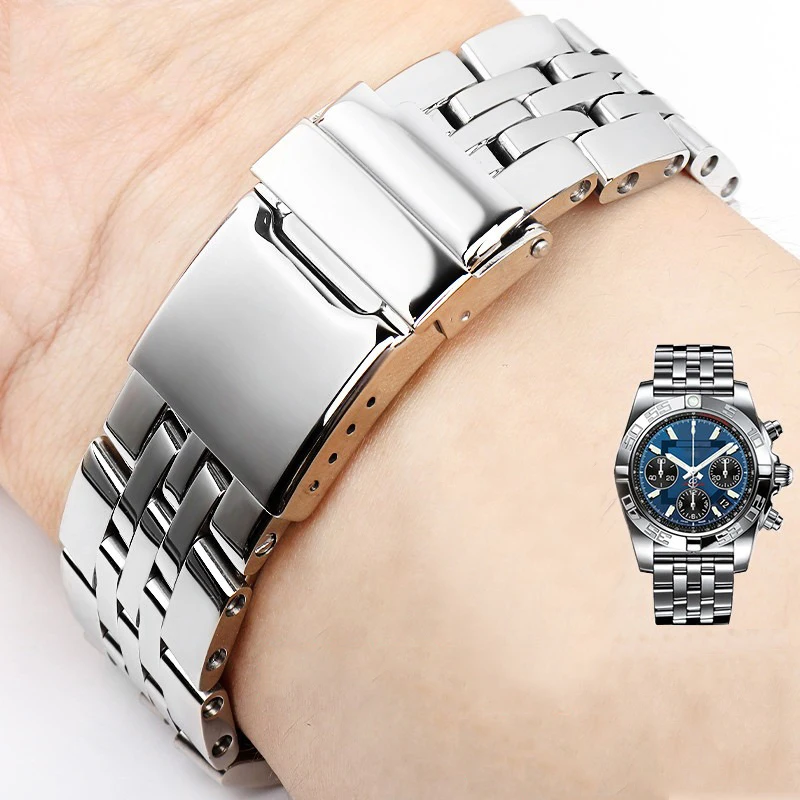 Stainless Steel Watch Band For Breitling Strap Timing Super Ocean Avenger NAVITIMER Watchband Accessories 20mm 22mm 24mm