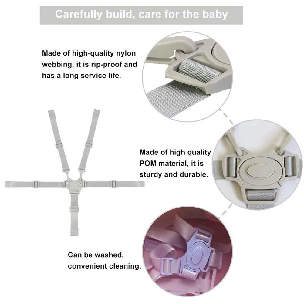 Cintura di sicurezza per neonati cintura di sicurezza a 5 punti cintura di sicurezza da pranzo protezione per bambini cintura universale per