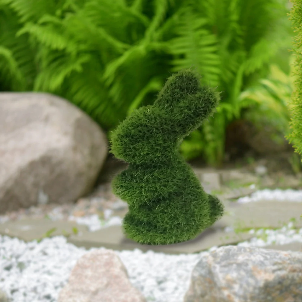 عيد الفصح الطحلب أرنب تمثال محاكاة موس رغوة أرنب عيد الفصح ديكور سطح المكتب الديكور أرنب عيد الفصح ديكور أرنب الأرنب تمثال #4