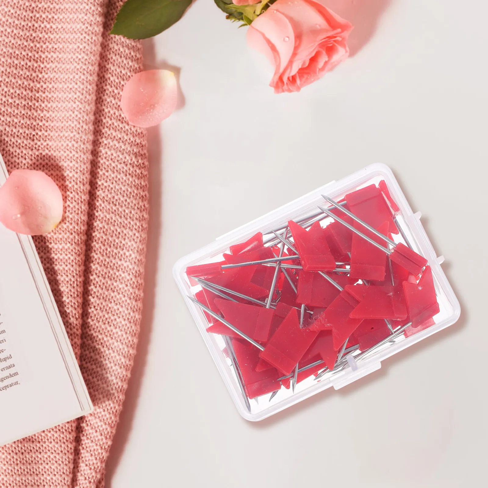 50 Pcs Flag Pin Cork Board Map Push Pins Decorate Plastic Bulletin Pushpins Office