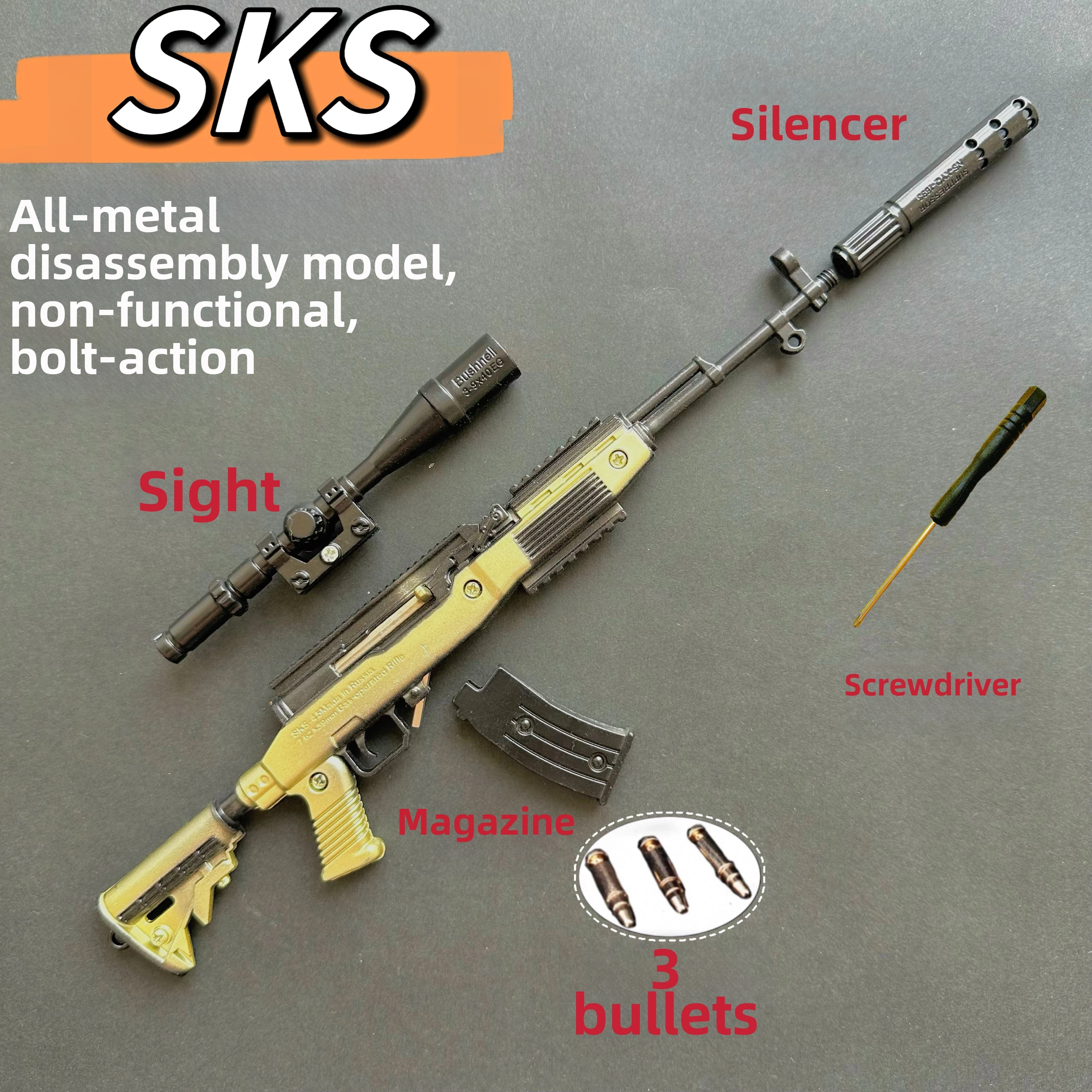 مسدس لعبة معدني كامل 1:3 AWM، مسدس نموذج Ag Delta Force Action and PlayerUnknown's Battlegrounds، للأولاد الصغار، متوفر في المخزون