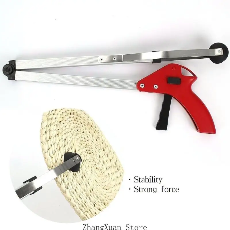 Practical Red And Black Folding Trash Tongs With Reinforced Joints And flexible Spring 3XUF
