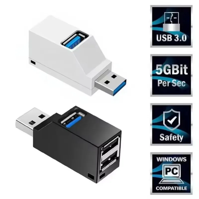 Mini 1/2/3pcs Hub Splitter 5Gbps High Speed USB Expander Adapter Portable OTG Hub For Laptop PC Computer Accessories