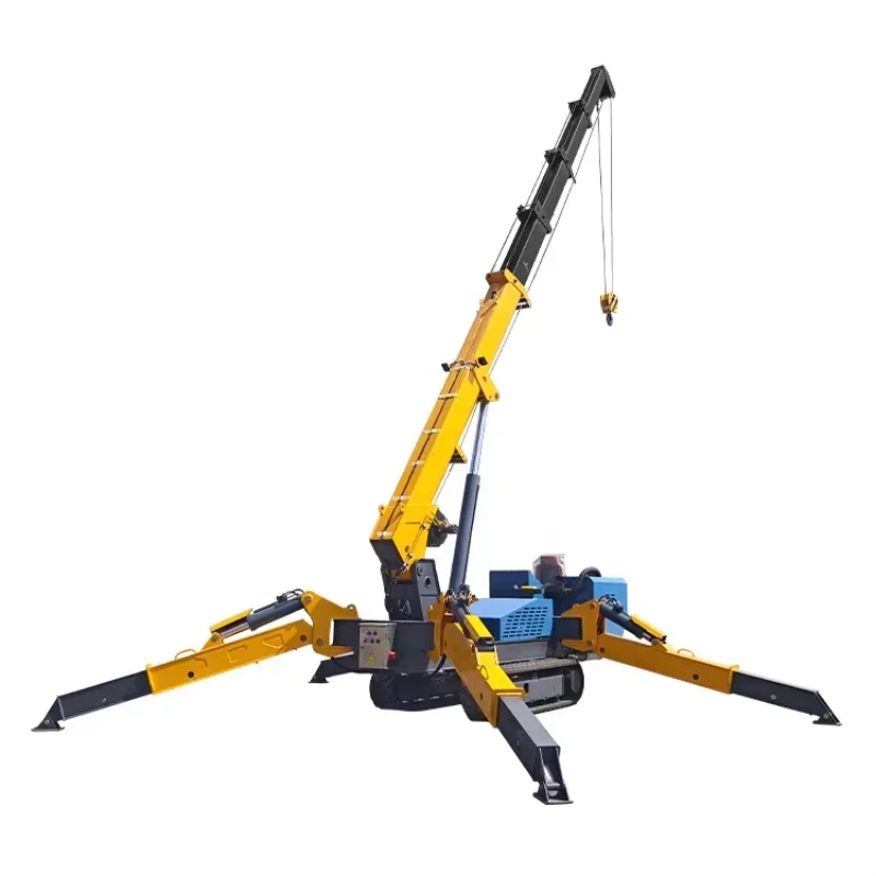 Heavy Equipment Remote Control 5 Ton Mini Crawler Crane Telescopic Boom Spider Cranes 8t 10 Ton Hydraulic Mobile