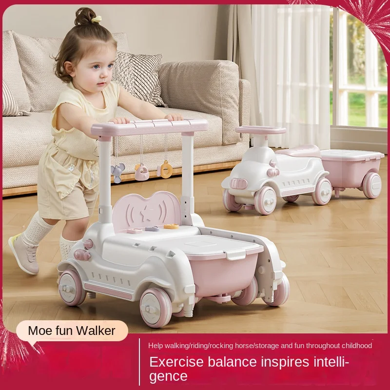 LazyChild Baby Walker Three In One Multifunctional Walking Aid Anti Bow Leg Baby Push Toy