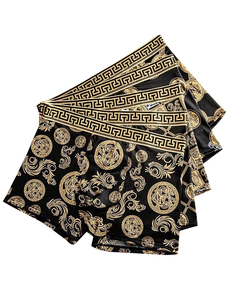 4 Teile/satz männer Unterwäsche Elastische Boxer Shorts Atmungsaktivem Druck Männer Unterhose Sexy Jungen Dünne Flache Ecke Höschen – Detail 2