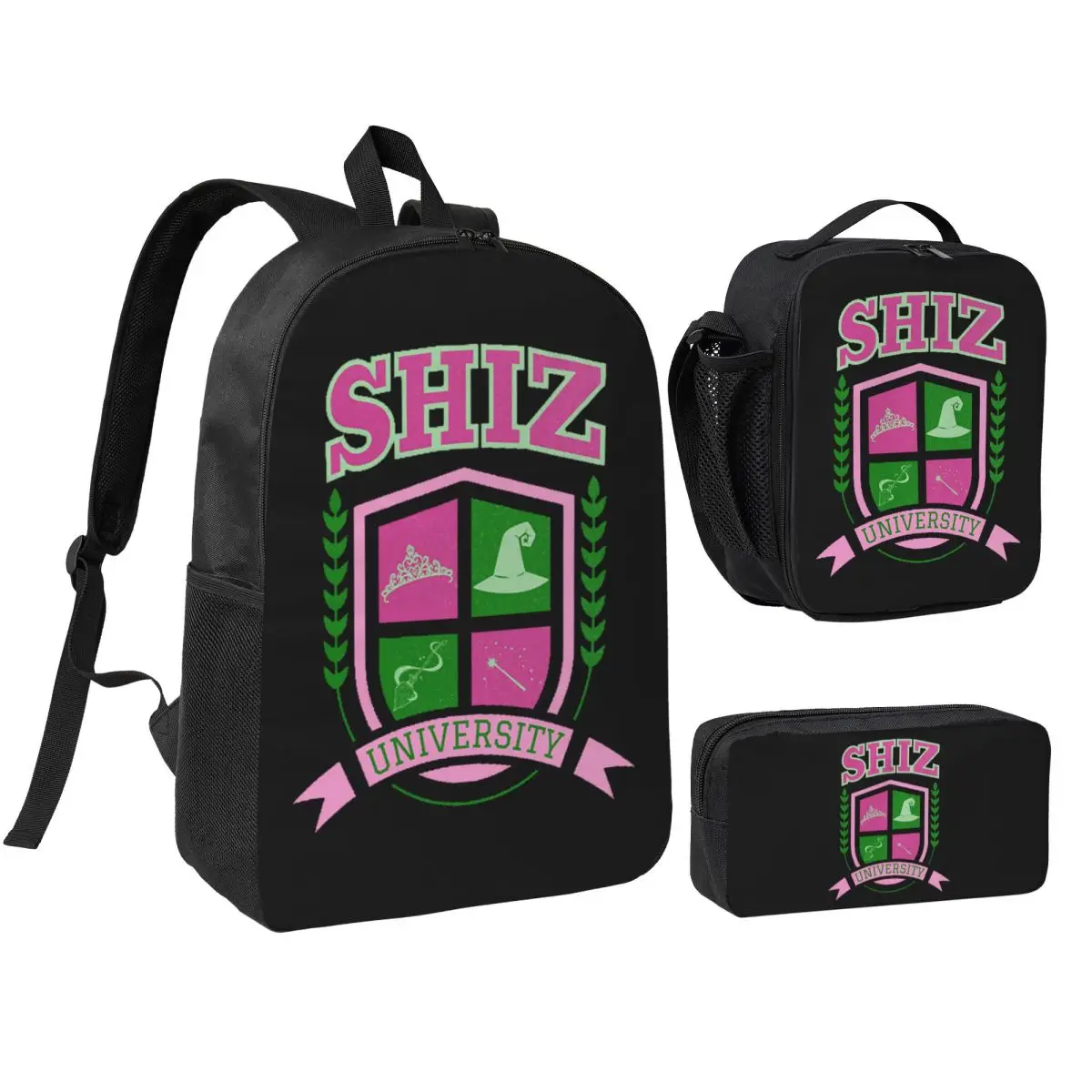 Shiz University Backpack Student BookBag School Bag Shoulder Bags 3ps Insulated Lunch Bag Pencil Case
