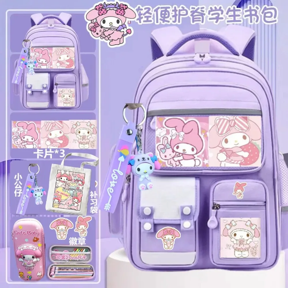 My Melody Anime Kawaii Sanrio Tornister dla dzieci Cute Cartoon School Lekki wodoodporny plecak o dużej pojemności Prezenty dla dzieci