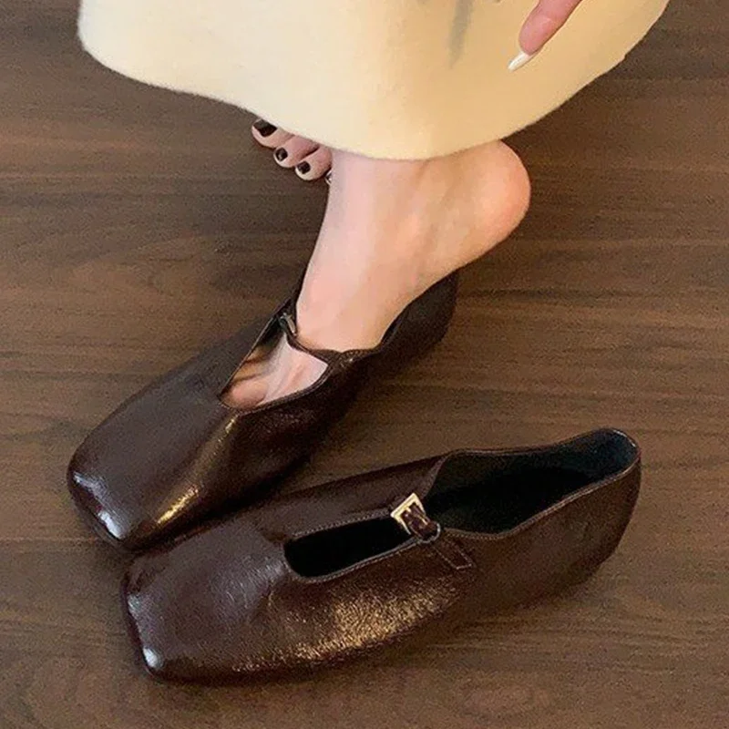 

Retro Flat Women's Single Shoes Mary Jane Shoes for Women Soft and Comfortable Ballet Shoes Women Zapatos De Mujer Plus Size 40