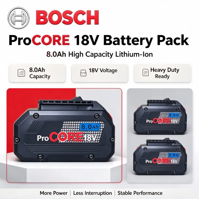 18V 21700 Rechargeable Battery Bosch ProCORE 18V  8.0AH Lithium Battery High-Power Suitable for Bosch Tools BAT609 BAT618 GBA18V