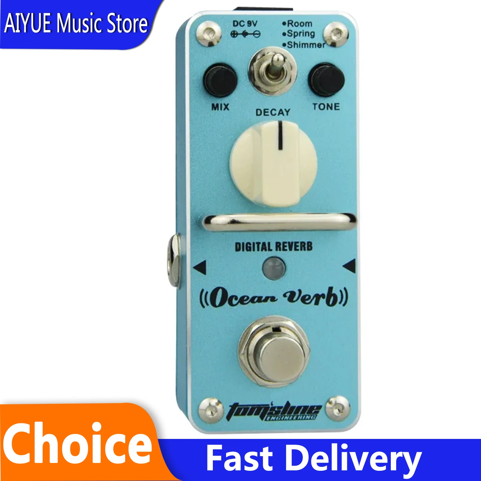 

Aroma Electric Guitar Effect Pedal Ocean Verb Digital Reverb AOV-3 Mini Single Effects True Bypass Guitar Parts & Accessories