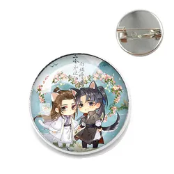 The Husky And His White Cat Shizun ErHa Mo Ran Chu WanNing Q-version  Anime Cosplay Glass Dome Brooch Badge Accessories Backpack
