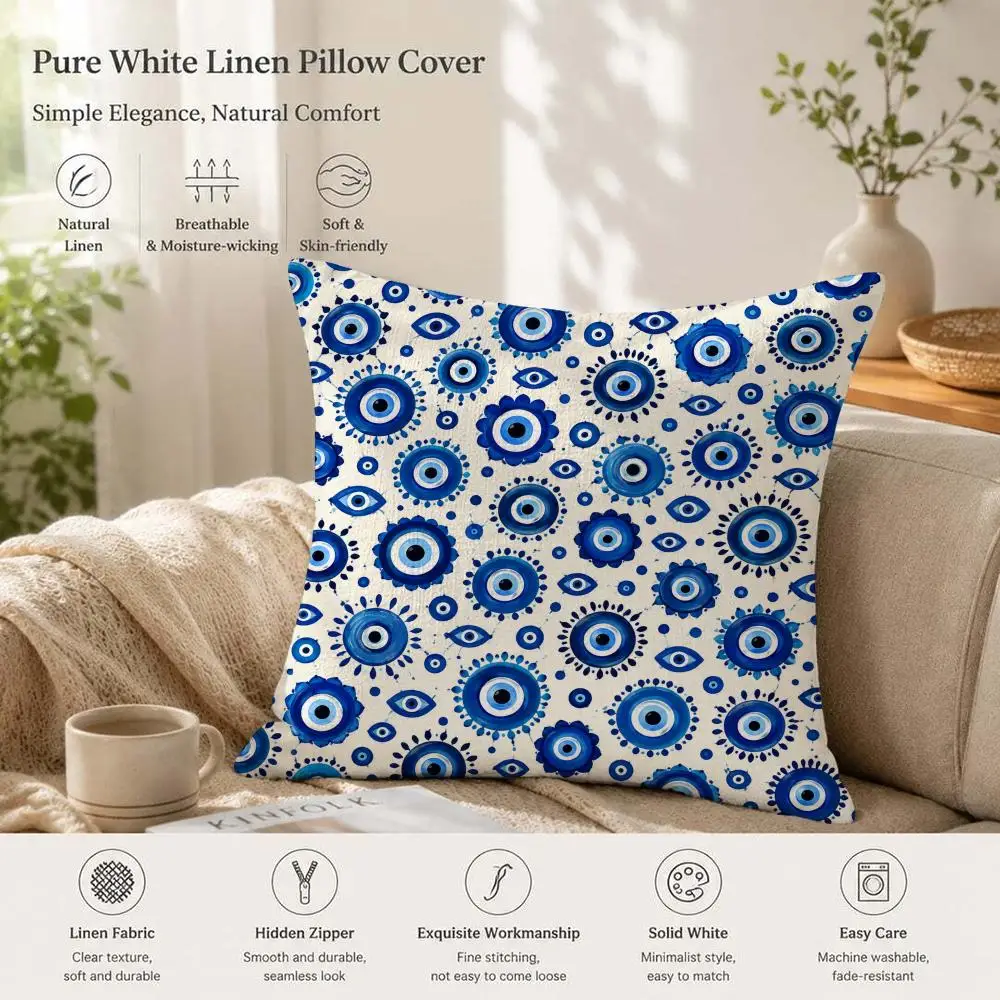 Modern Eye Of The Demon Cushion Cover 1/4PCS Linen Sofa Couch Bedroom Living Room Home Office Decor Pillow Case