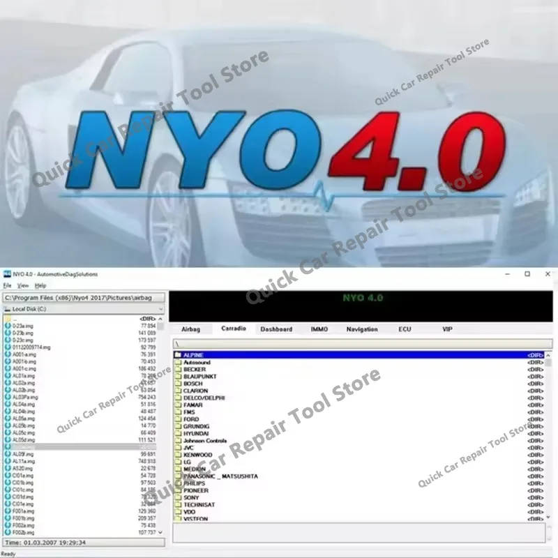Car Software NYO 4.0 obd2 scanner Full Database Airbag + Carradio +Dashboard+IMMO+Navigation Auto Data Repair Software Car Radio