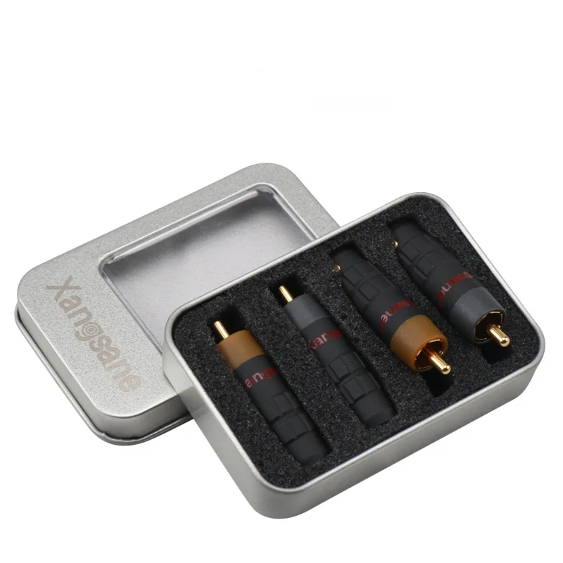 Conector RCA de cobre de alta gama, adaptador de Audio HiFi chapado en oro, conector tipo soldadura en forma de loto