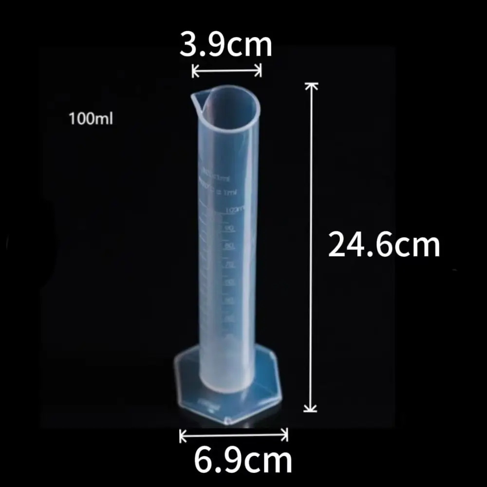 Transparents Graduated Cylinder Professional Plastic Measuring Cups Sturdy Trial Test Liquid Tube Lab Tool