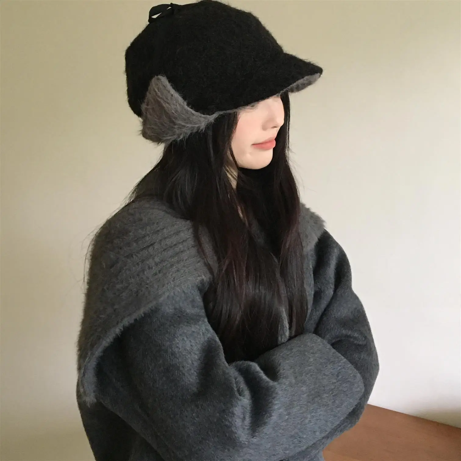

Pilot-style Cap Earflaps Cycling Hat Women's Autumn Winter Outdoor Thickened Balaclava Hat Warm Soft