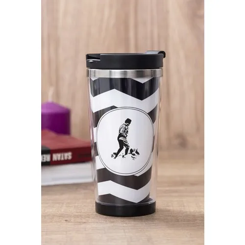 Gift Shop Ataturk Design Black Thermos Cup