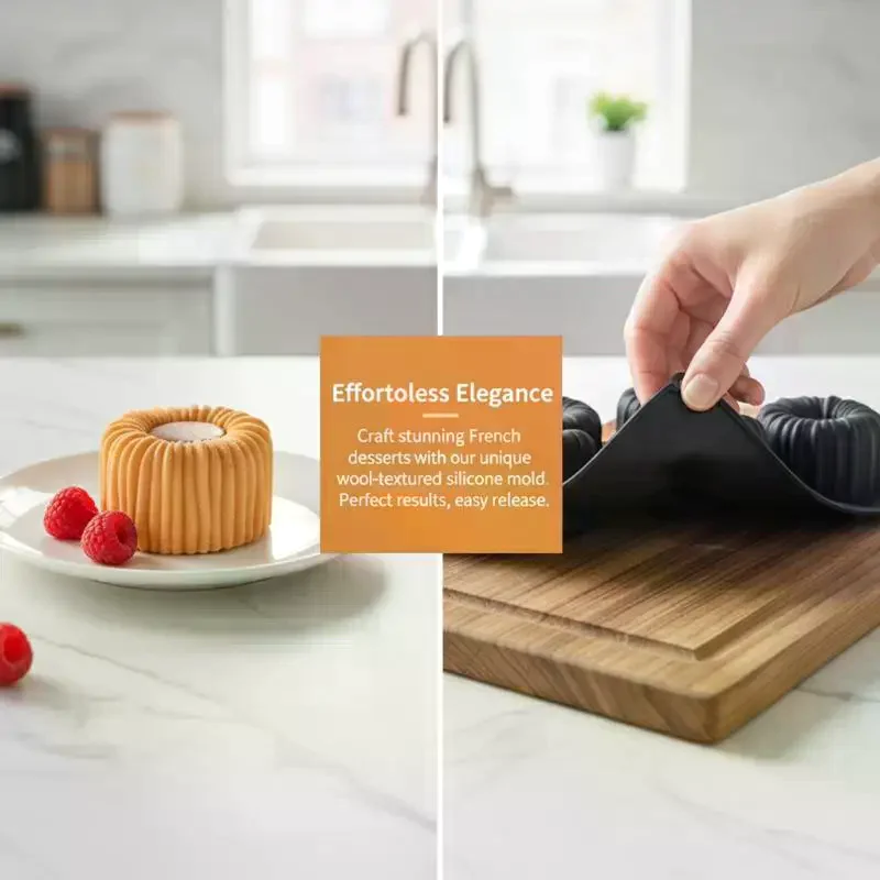 1/6/15 Grids Cylindrical Coil Texture Design Mousse Cake Mold French Dessert Baking Mold DIY Pudding Dessert Chocolate Mold