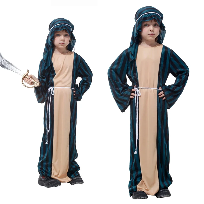 Umorden Child Arab Arabian Sheik Prince King Costume Kids Arabian Nights Costumes Cosplay for Boys Halloween Carnival Dress Up