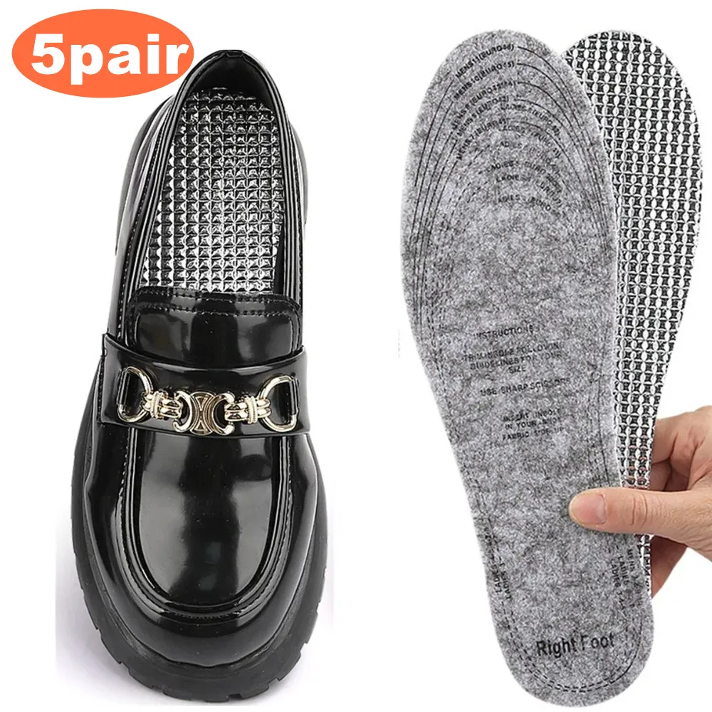 5Pair Thermostatic Foil Thermal Insoles for Men and Women Cold-proof Warm Breathable Winter Boots Pad Deodorant