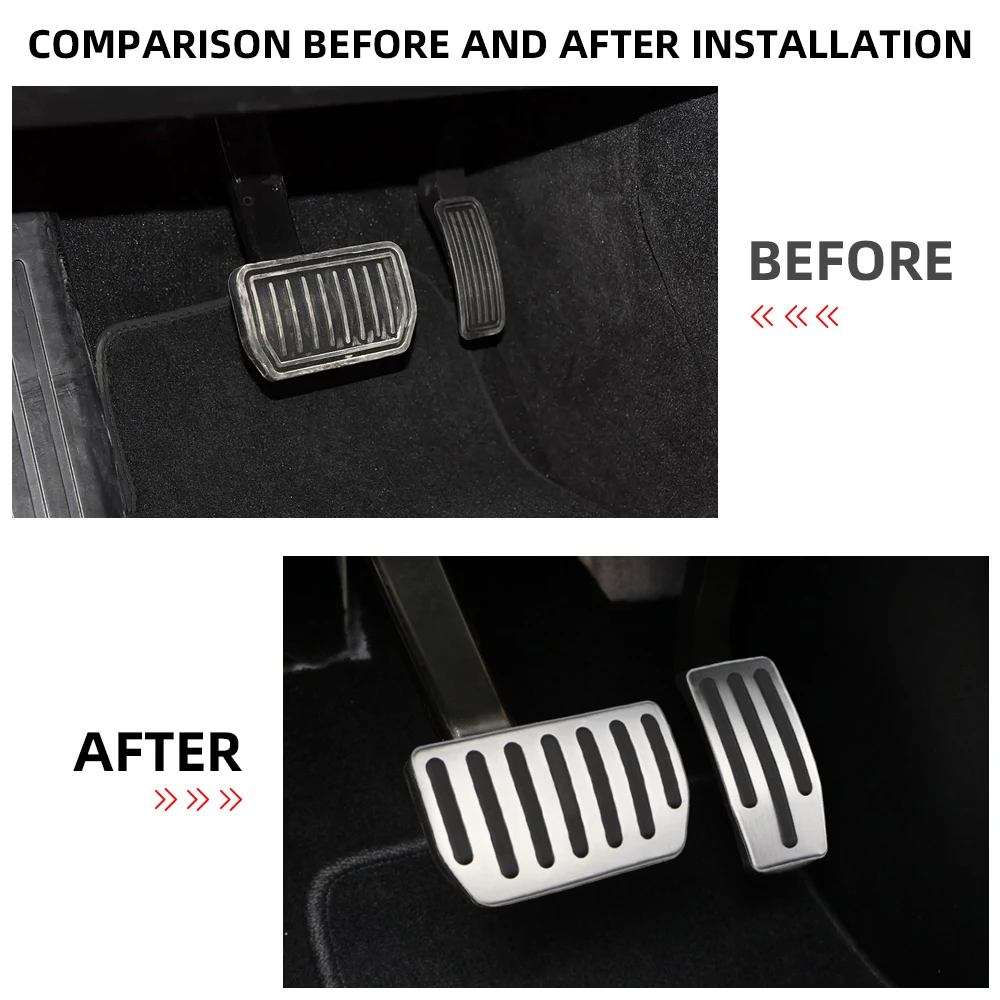 Car Pedals for Tesla Model S Model X 2016 - 2022 2023 2024 Accelerator Gas Brake Pedal Pad Cover Stainless Steel Accessories
