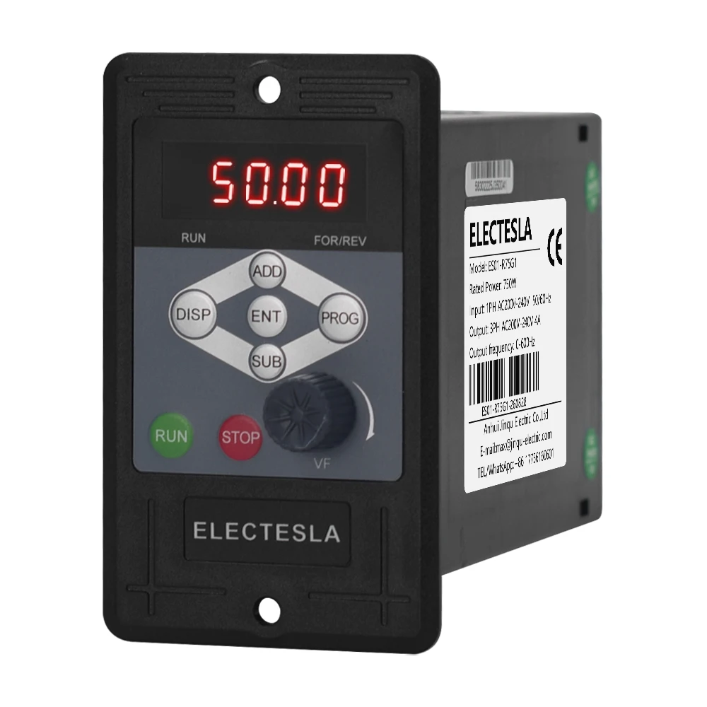 VFD 200/400/750w Variable Frequency Drive Single Phase Input 220V AC 3‑Phase Output Frequency Inverter Motor Speed Controller