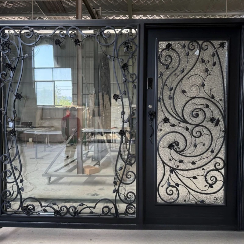 European-style forging wrought iron door manual forging | European-style carving | anti-rust and durable | villa courtyard