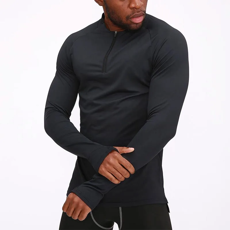 Men's Sports Top Quick Dry Compression Shirt Long Sleeve Second Skin Gym Workout Short Fitness Running T-Shirt Men Wear