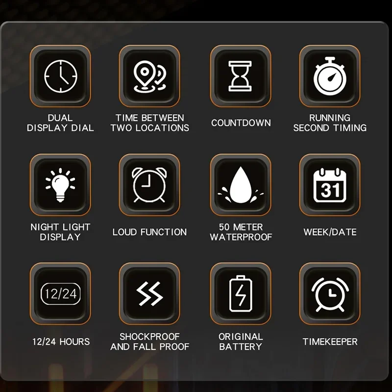 SANDA 6157 مقاوم للماء ساعة تنبيه الرجال العلامة التجارية الجديدة ساعة إلكترونية رقمية متعددة الوظائف موضة الاتجاه ساعة يد كوارتز رجالية