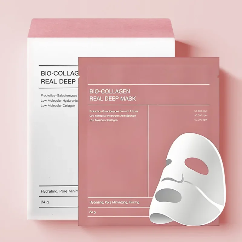 Bio Collagen Face Mask Shrink Pores Deep Hydrating Overnight Mask Moisturizing Refreshing Brightening Face Skin Care