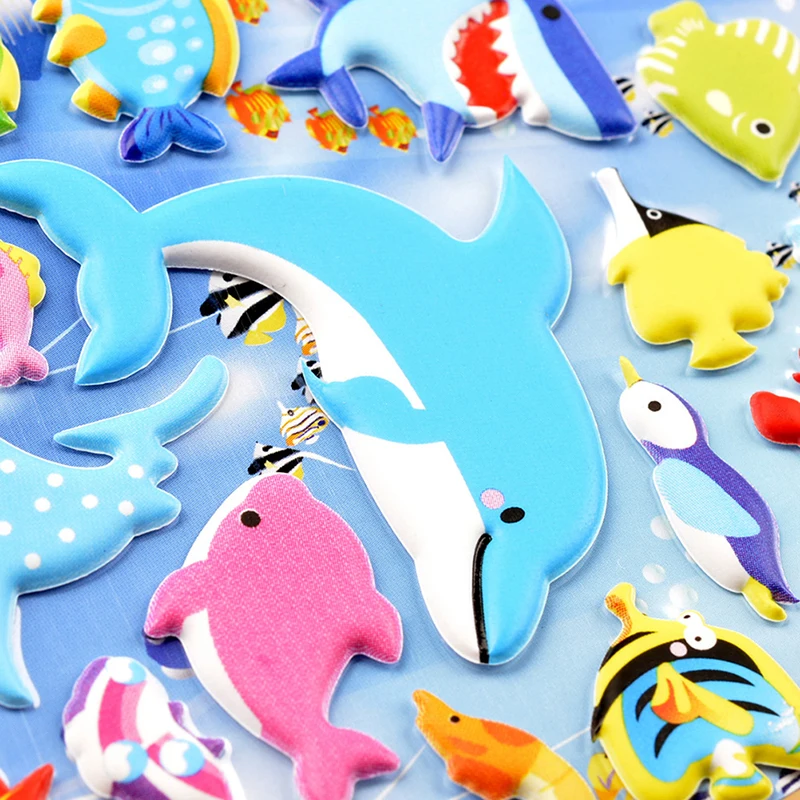 Meeres leben Tier Hai Delphin Fisch Stereo 3d Blase Aufkleber Tagebuch Aufkleber Dekoration Briefpapier Aufkleber – Detail 6
