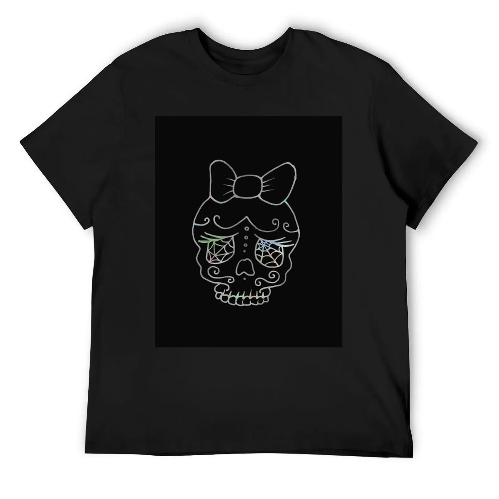 skull girl T-Shirt summer clothes vintage graphic tee mens plain t shirts