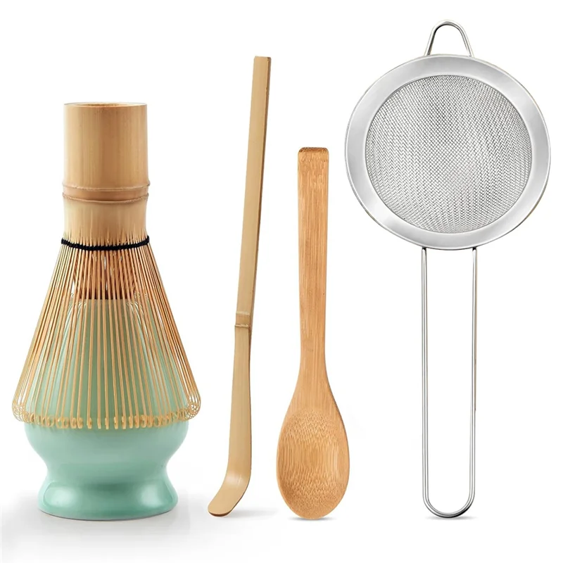 Japanese Style For Matcha Whisk Set- Bamboo 5 Pieces Whisk Kit For Matcha Ceremony, Perfect Gift For Beginners Lover