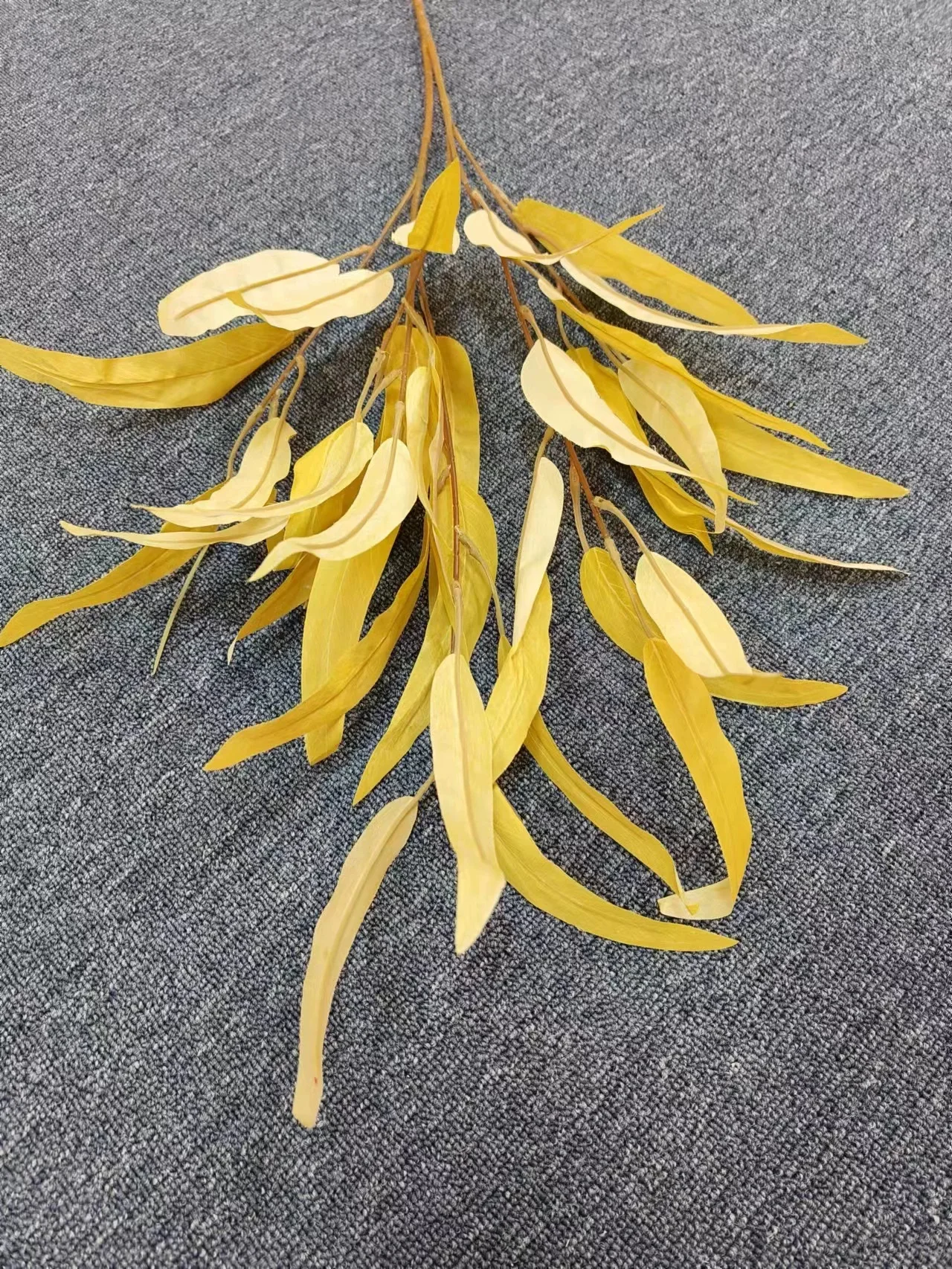 90cm Willow Leaf Eucalyptus Branch The Fall Color Champagne Reddish Brown Flower Arrangement Materials