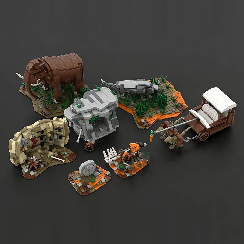 City Street View Model MOC Building Bricks Prehistoric Residence Modular Technology Children Holiday Gifts Assemble Toys Suit