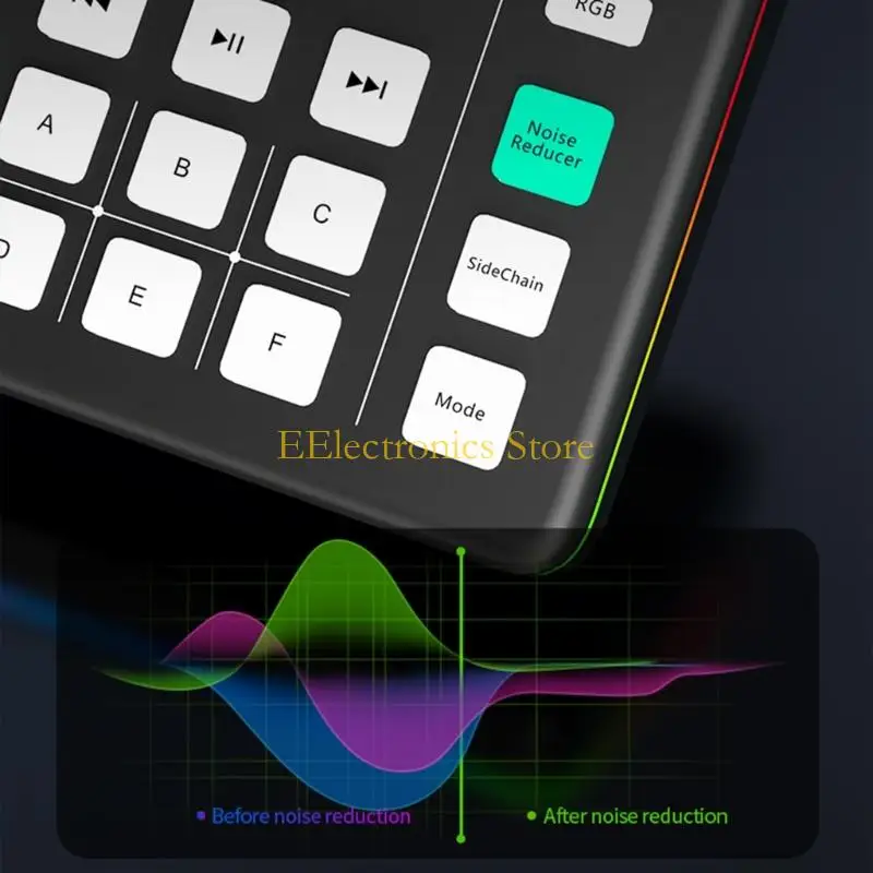 

B03C Игровое оборудование Звуковой микшер Микрофон Прямая трансляция Монитор Bluetooth-совместимое Программируемое светодиодное