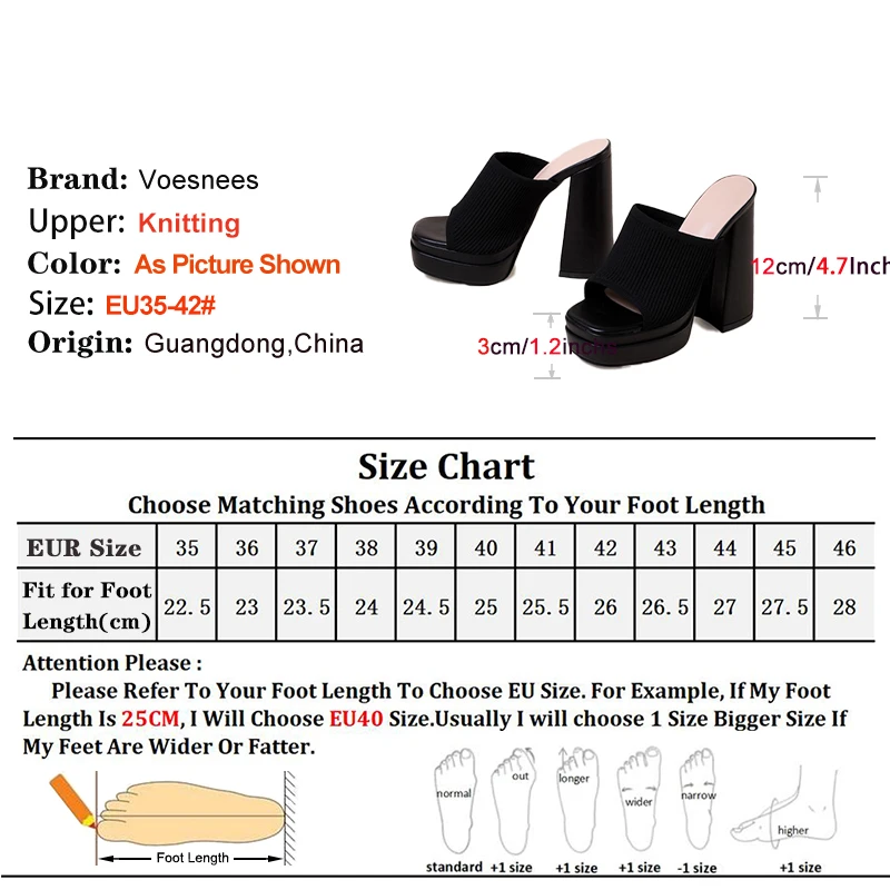 Summer Women Slippers 12CM Super High Heels Lady Knitting Slides Thick Platform Sandals Fashion Square Toe Outdoors Female Shoes