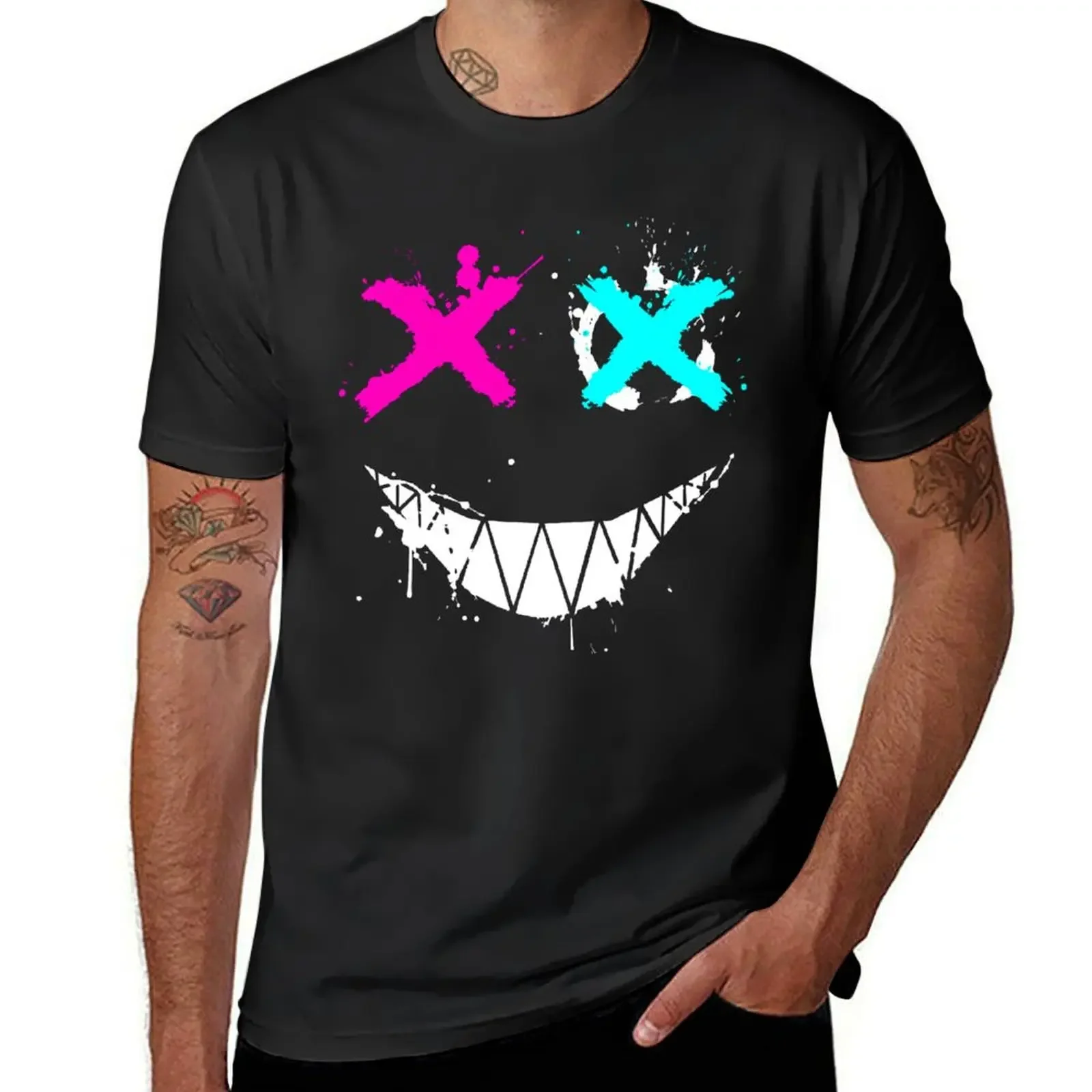 

Smiling face, X XO T-shirt summer top sublime quick-drying mens graphic t-shirts anime