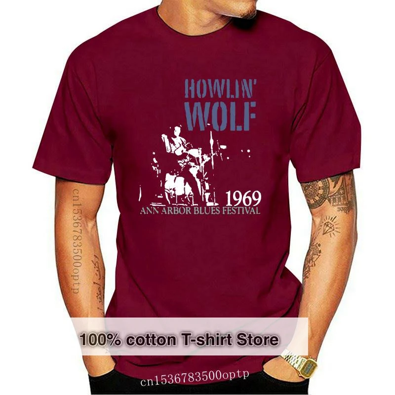 New HOWLIN WOLF Blues Festival 1969 Black T-Shirt  usa size