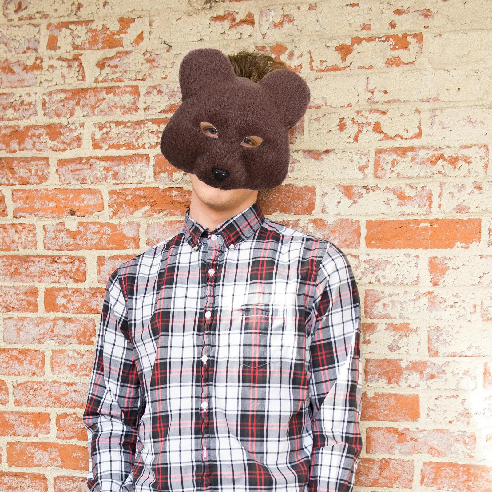 

Маска коричневого медведя на Хэллоуин, реалистичный полнолицевой костюм животного для косплея, маскарада, вечеринки, реалистичный реквизит для взрослых, для фотосессий