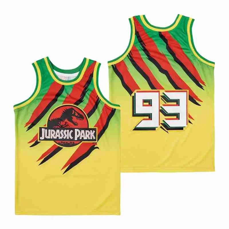 Basketball Jerseys THE LOST WORLD 93  JURASSIC PARK TRUCK Jersey Sewing Embroidery High-Quality Outdoor Sports  yellow New 2023