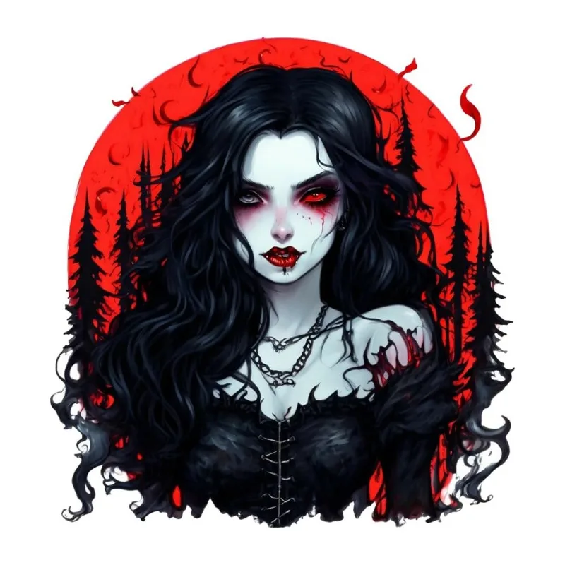 13cm Gothic Demon Girl Decal – Waterproof Vinyl Sticker for Car, Window, Laptop & AC