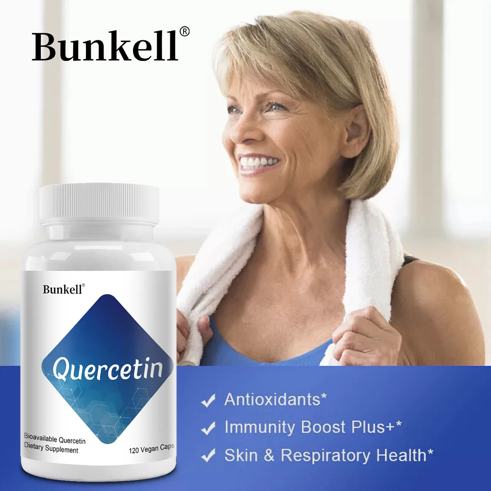 Quercetin Capsules - Bioavailable, Antioxidant, Immune, Skin, Respiratory Health, Non-GMO, Gluten-Free