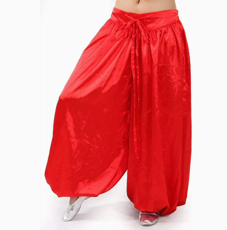 1pcs/lot  woman Sexy Satin Belly Dance Costume Tribal Pants Egyptian Harem Pant candy color