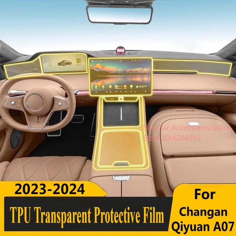 

For Changan Qiyuan A07 2023-2024 Screen Central Control Interior Sticker TPU Protective Film Car Interior Modified Accessories