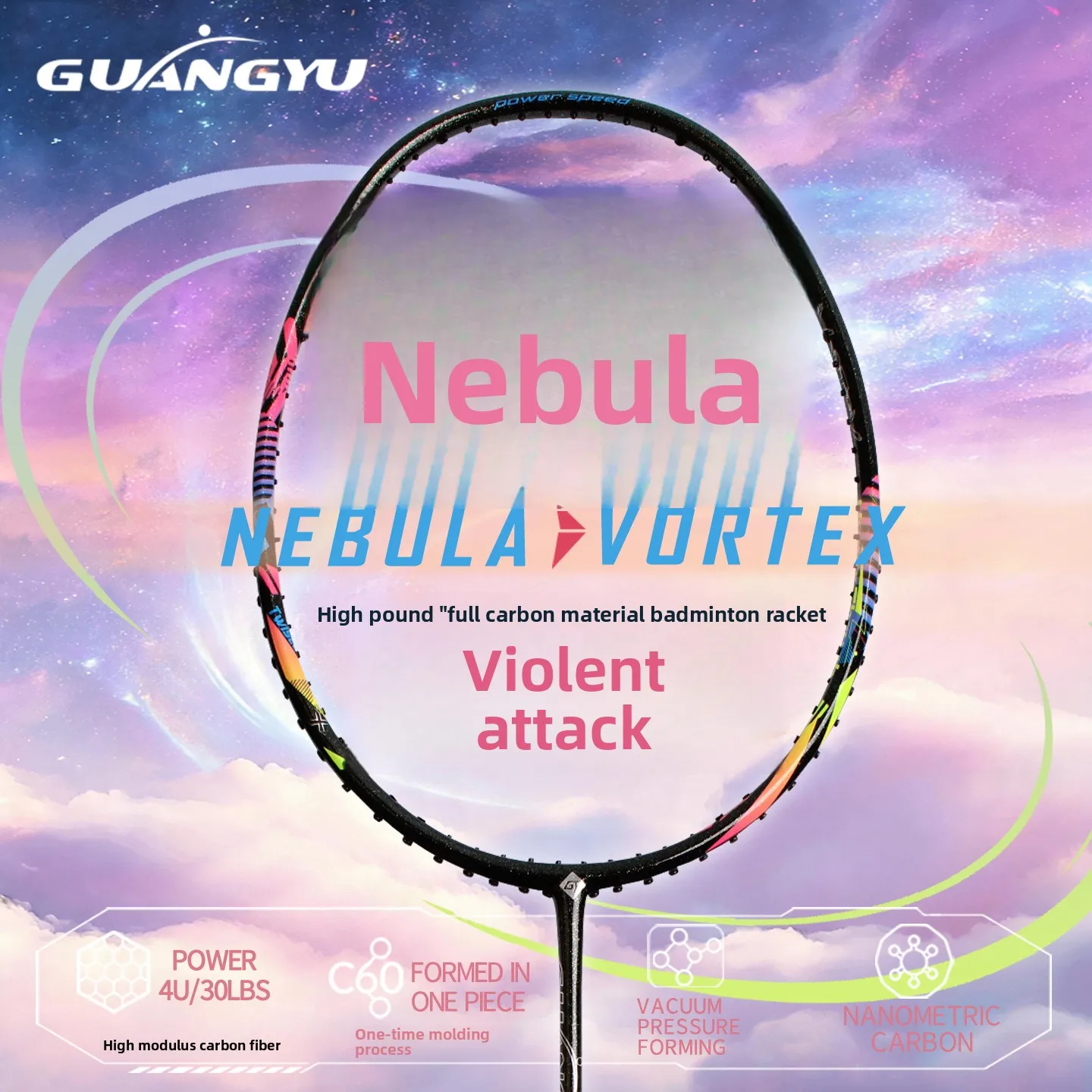 Professional Badminton Racket Full Carbon Offensive With String Speed Attack Type T800 Carbon Fiber Badminton Paddle for Adults