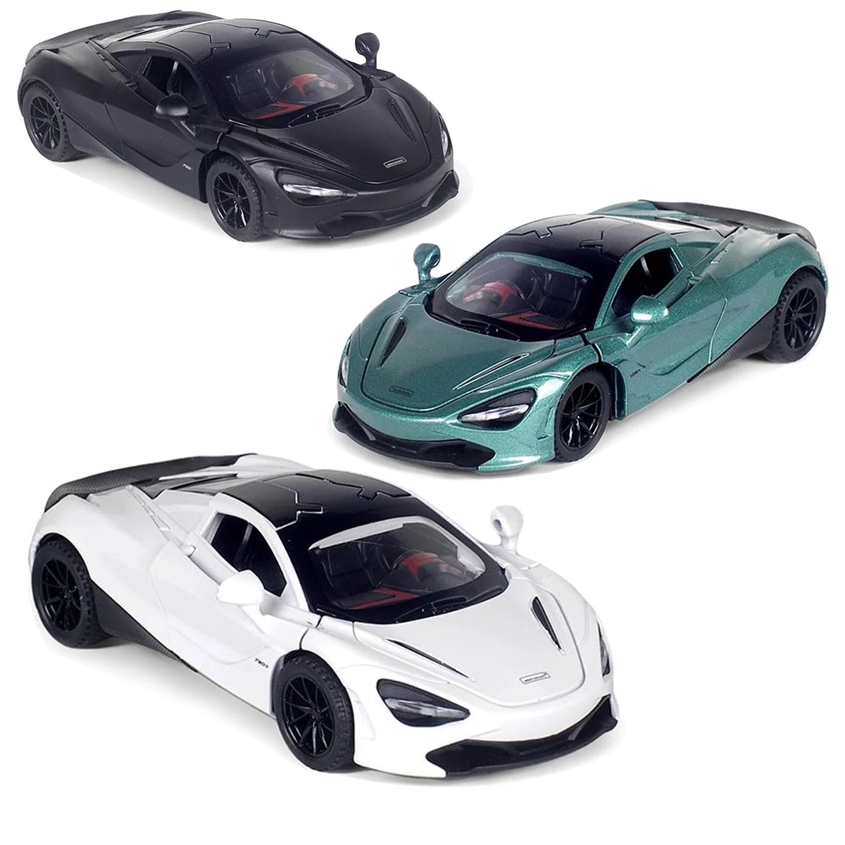 1/32 McLaren Spielzeugautomodell mit Sound, Licht, Türen geöffnet, Legierung, Druckguss-Modell, Fahrzeugsammlung, Spielzeug für Jungen, Erwachsene, Festival-Geschenk